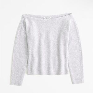 Boucle off the shoulder sweater